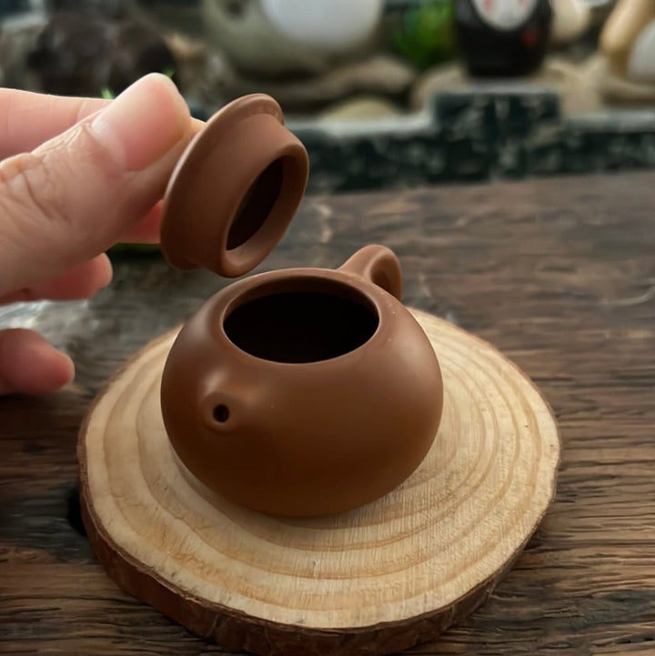 Yixing Clay Mini Teapot Tea Pet - Tea and Whisk