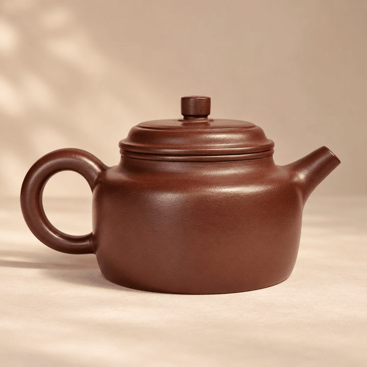 Yixing “De Zhong” Handmade Flat Zini Teapot 170ml - Tea and Whisk