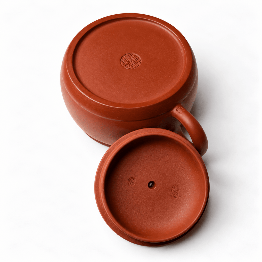 Yixing Flat “Hanwa” Handmade Zhuni Teapot 160ml - Tea and Whisk