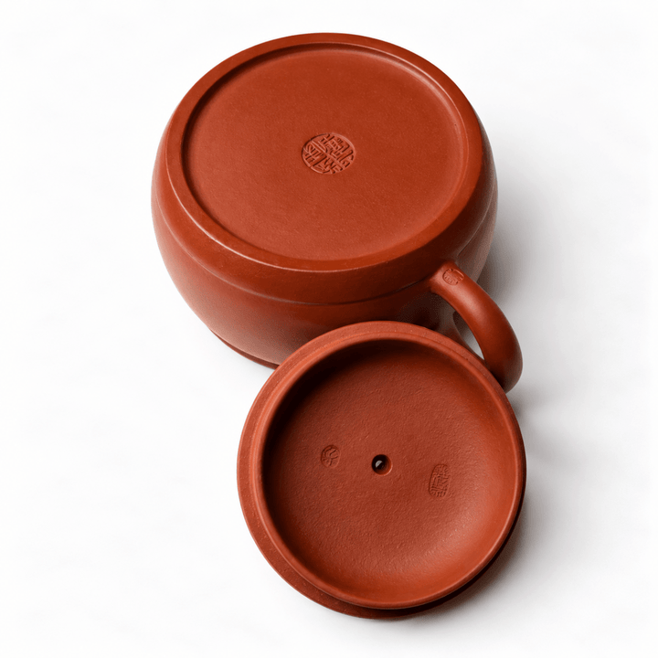 Yixing Flat “Hanwa” Handmade Zhuni Teapot 160ml - Tea and Whisk