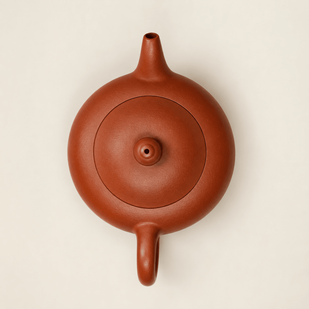 Yixing Flat Persimmon “Wendan” Handmade Zhuni Teapot 140ml - Tea and Whisk