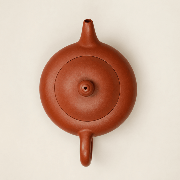 Yixing Flat Persimmon “Wendan” Handmade Zhuni Teapot 140ml - Tea and Whisk