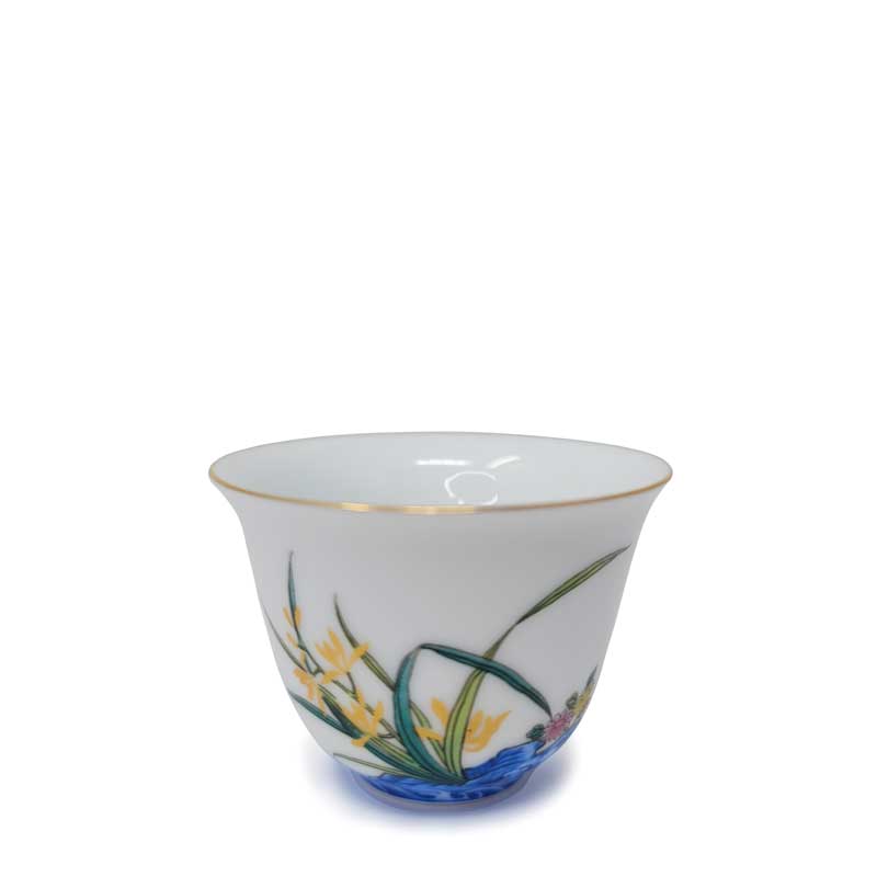 Porcelain Teacup Yellow Flower