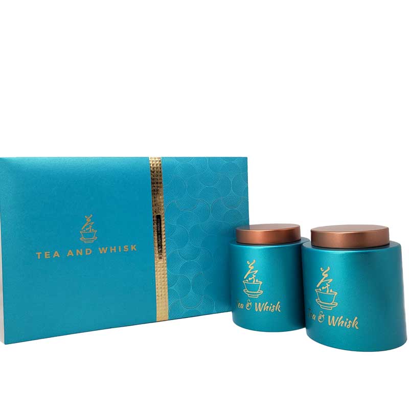 Decorative Tea Canister Gift Set Light Blue