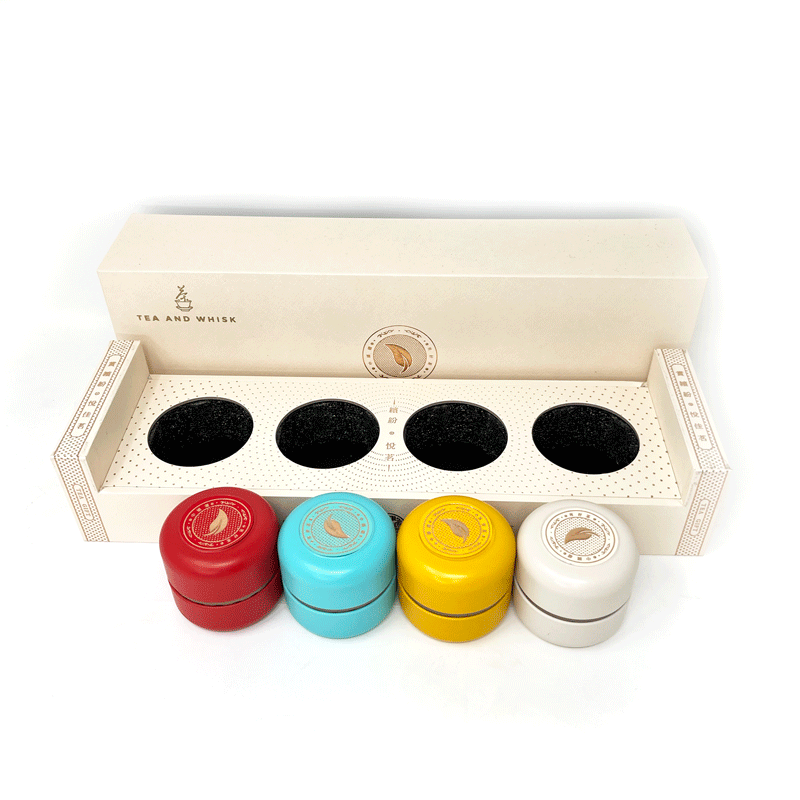 Decorative Tea Canister Gift Set w/ Ivory Gift Box