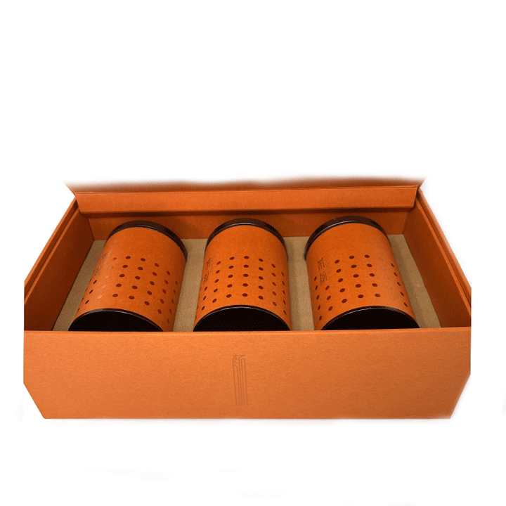 Decorative Tea Canister Gift Set w/Orange Gift Box