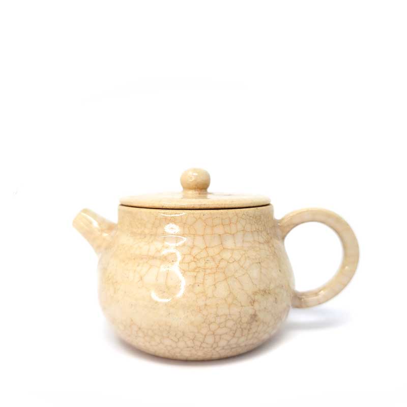 Ivory Yellow Wood-fired Teapot