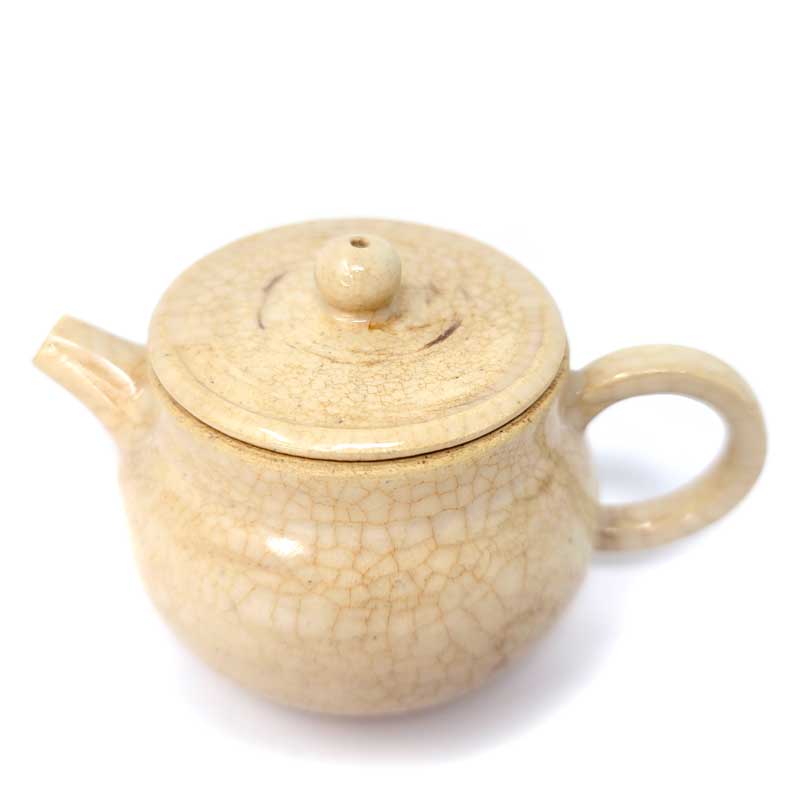 Ivory Yellow Wood-fired Teapot