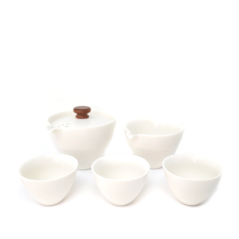 White Porcelain Travel Tea Set