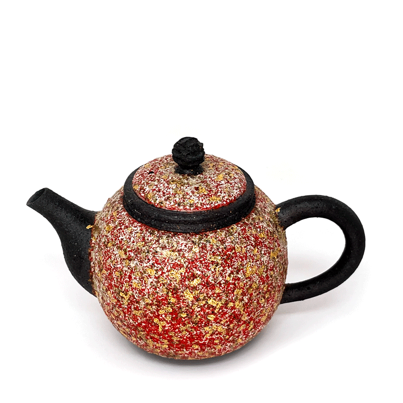 Red Golden Foil Wood-fired Teapot