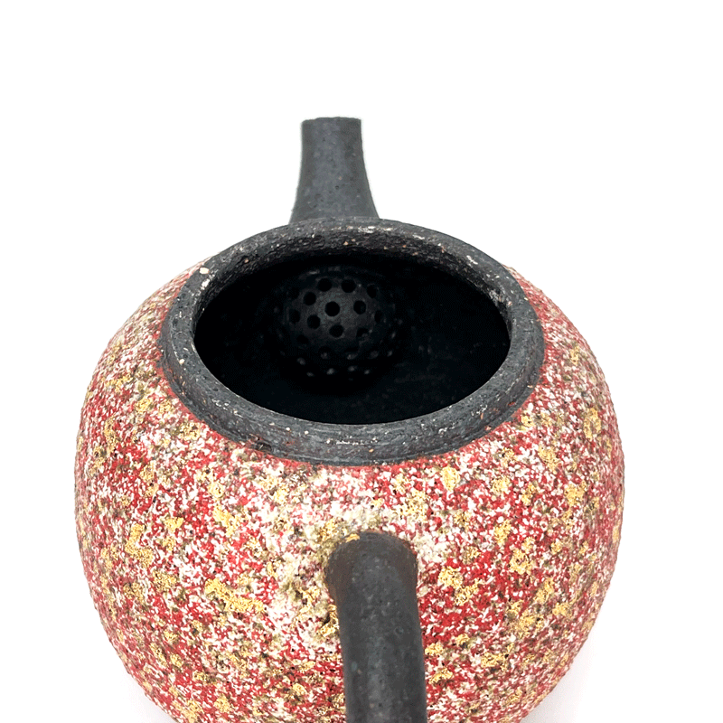 Red Golden Foil Wood-fired Teapot