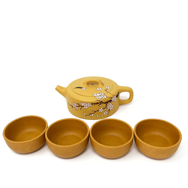 Yellow Flower Yixing Teapot Set