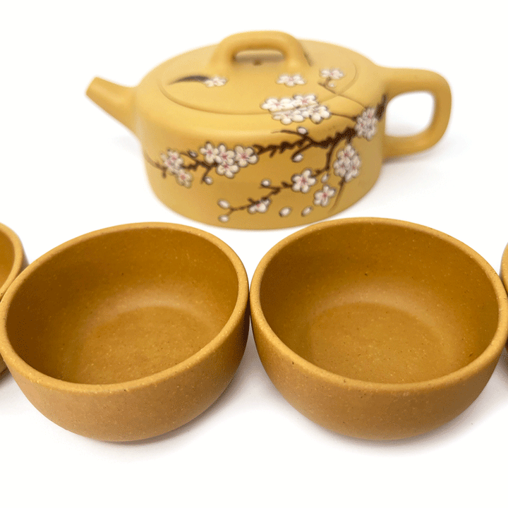 Yellow Flower Yixing Teapot Set